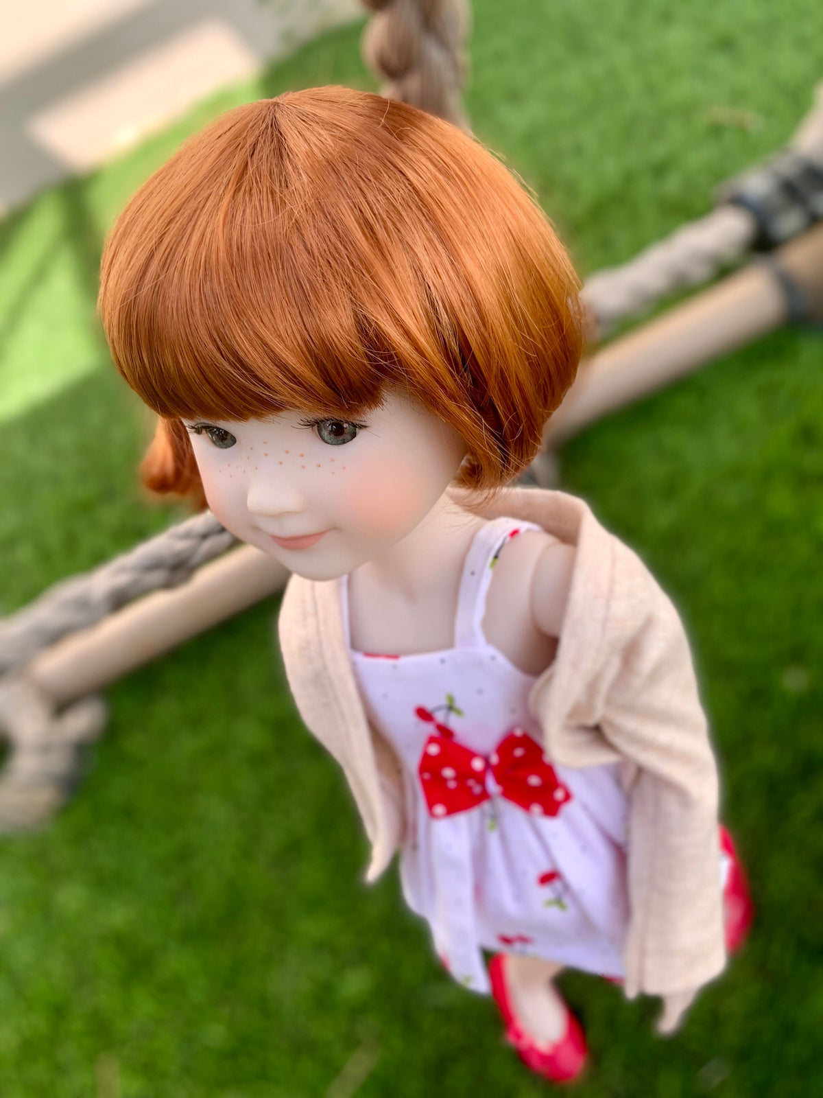 PREORDER Exclusive Vegan Mohair Custom doll WIG Kaye Wiggs, RRFF, Meadowdolls Dumplings , bjd, "Stretch Fit"