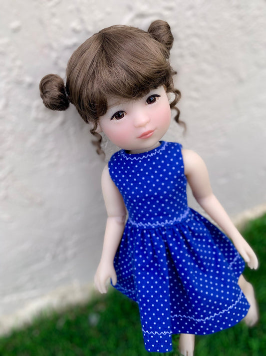 PREORDER Zazou Custom WIG for 13" Dianna Effner Little Darling head size 7-8" Siblings, Ellowyne, My Meadow Avery, Liz Frost  "Stretch Cap"