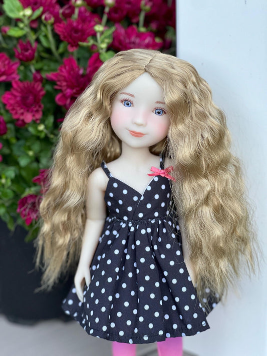 Custom WIG for 13" Dianna Effner Little Darling head size 7-8" siblings, Ellowyne, My Meadow Avery  "Stretch Cap" Zazou Dolls