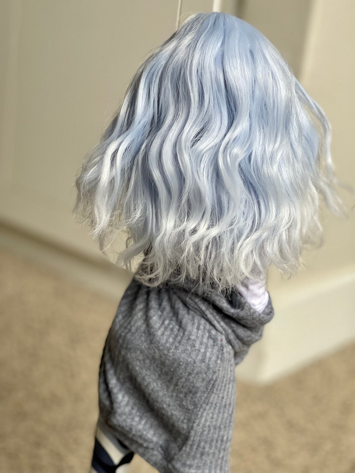 Custom doll Wig for Smart Dolls- Heat Safe - Tangle Resistant- 8.5" head size of Bjd, SD, Dollfie Dream dolls Blue ombre Zazou Dolls