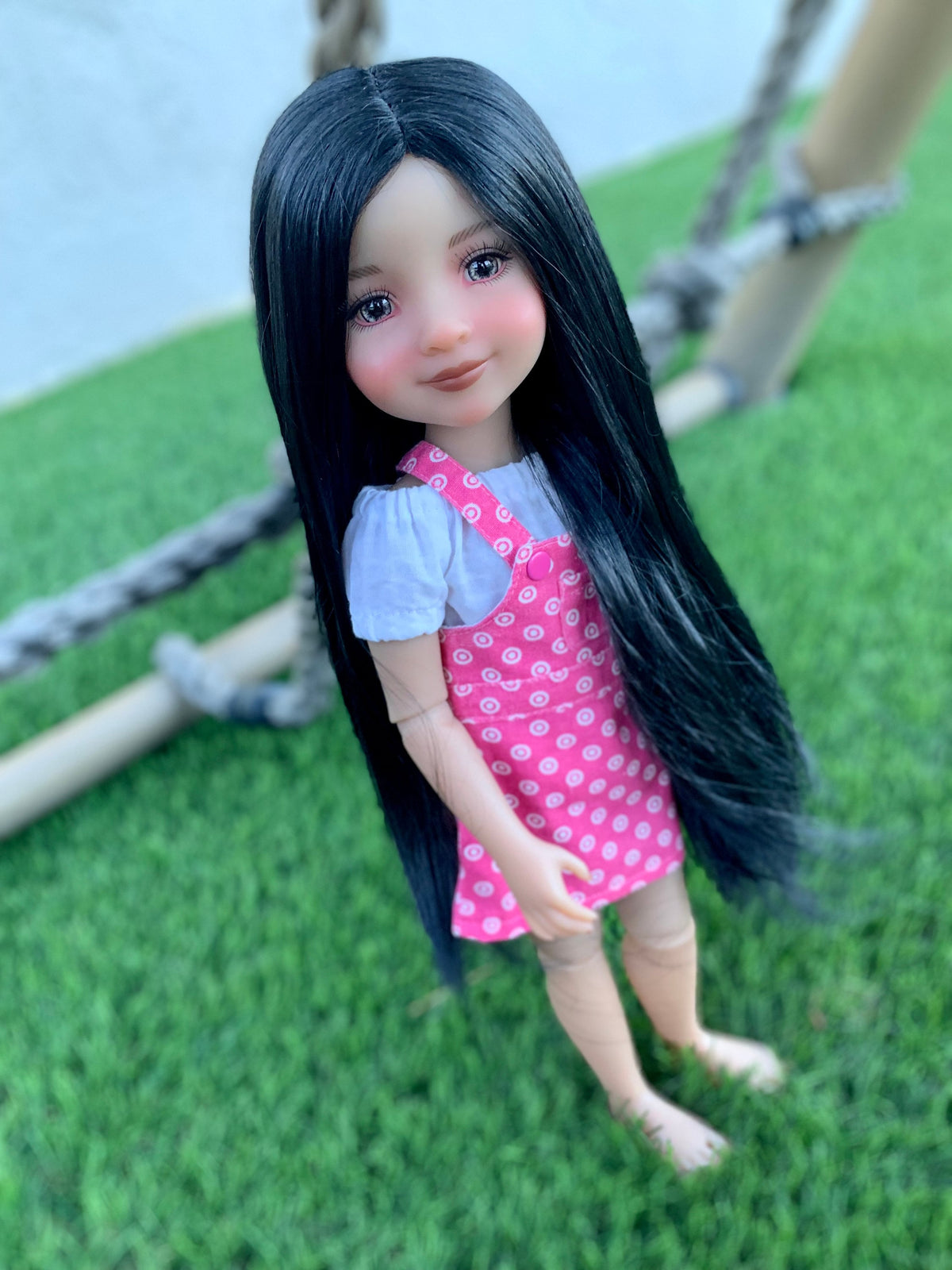 PREORDER Custom doll WIG Exclusive Vegan Mohair-fits 8-9" head size Kaye Wiggs, RRFF,  bjd, Girl for All Time "stretch Fit" Zazou Dolls