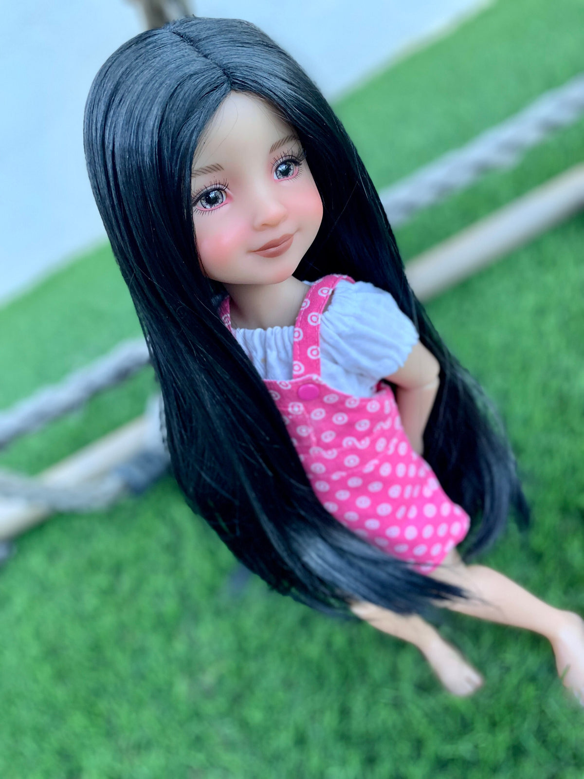 PREORDER Custom doll WIG Exclusive Vegan Mohair-fits 8-9" head size Kaye Wiggs, RRFF,  bjd, Girl for All Time "stretch Fit" Zazou Dolls