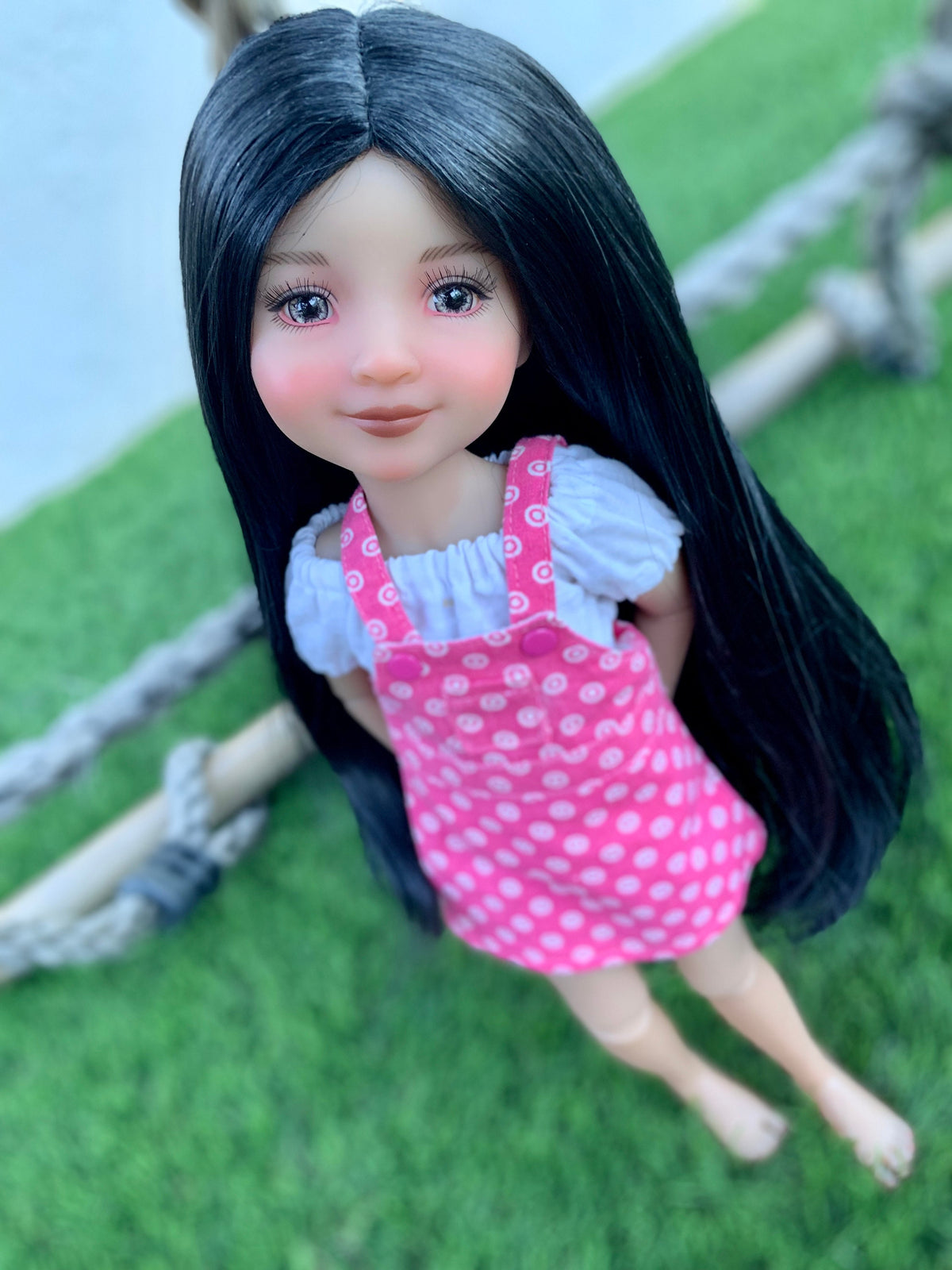 PREORDER Custom doll WIG Exclusive Vegan Mohair-fits 8-9" head size Kaye Wiggs, RRFF,  bjd, Girl for All Time "stretch Fit" Zazou Dolls