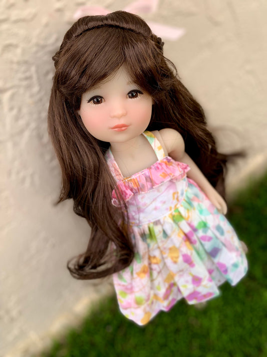 Custom WIG for 13" Dianna Effner Little Darling head size 7-8" siblings, Ellowyne, MyMeadow , Mini Pal Maru, Liz Frost "Stretch Cap"