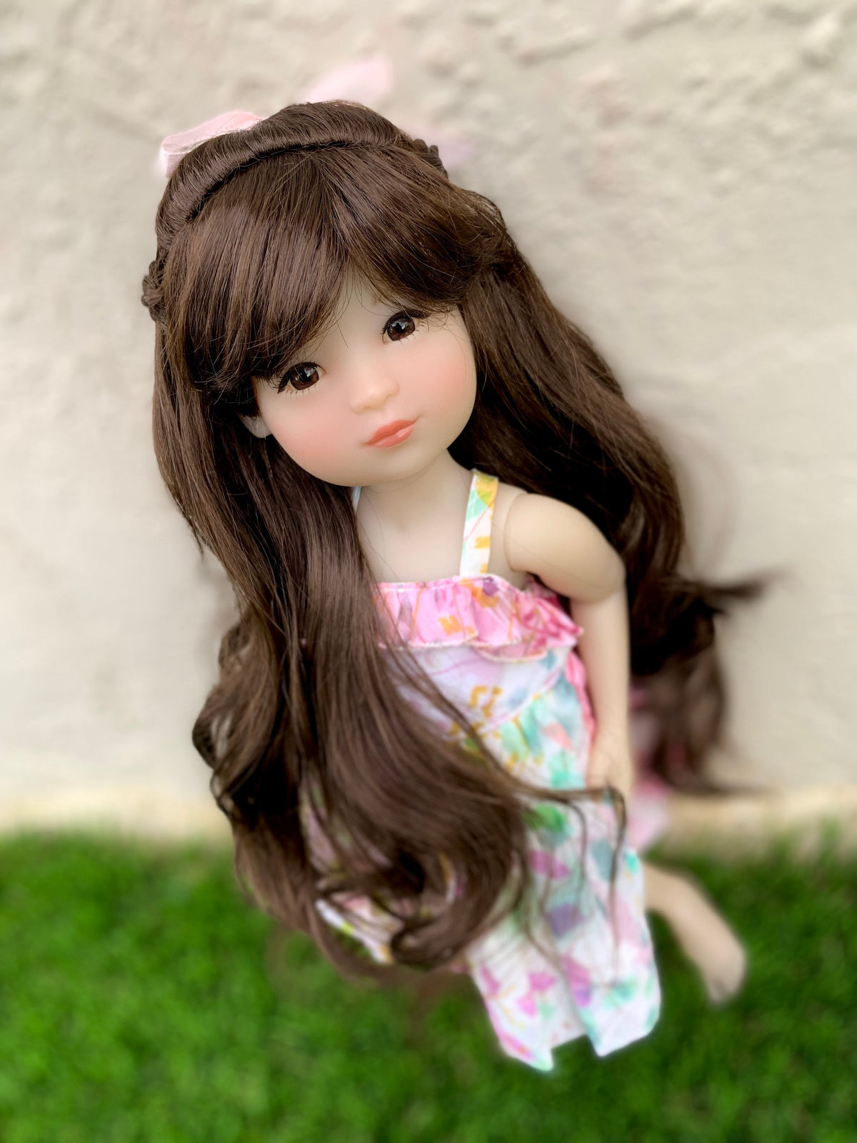 Custom WIG for 13" Dianna Effner Little Darling head size 7-8" siblings, Ellowyne, MyMeadow , Mini Pal Maru, Liz Frost "Stretch Cap"