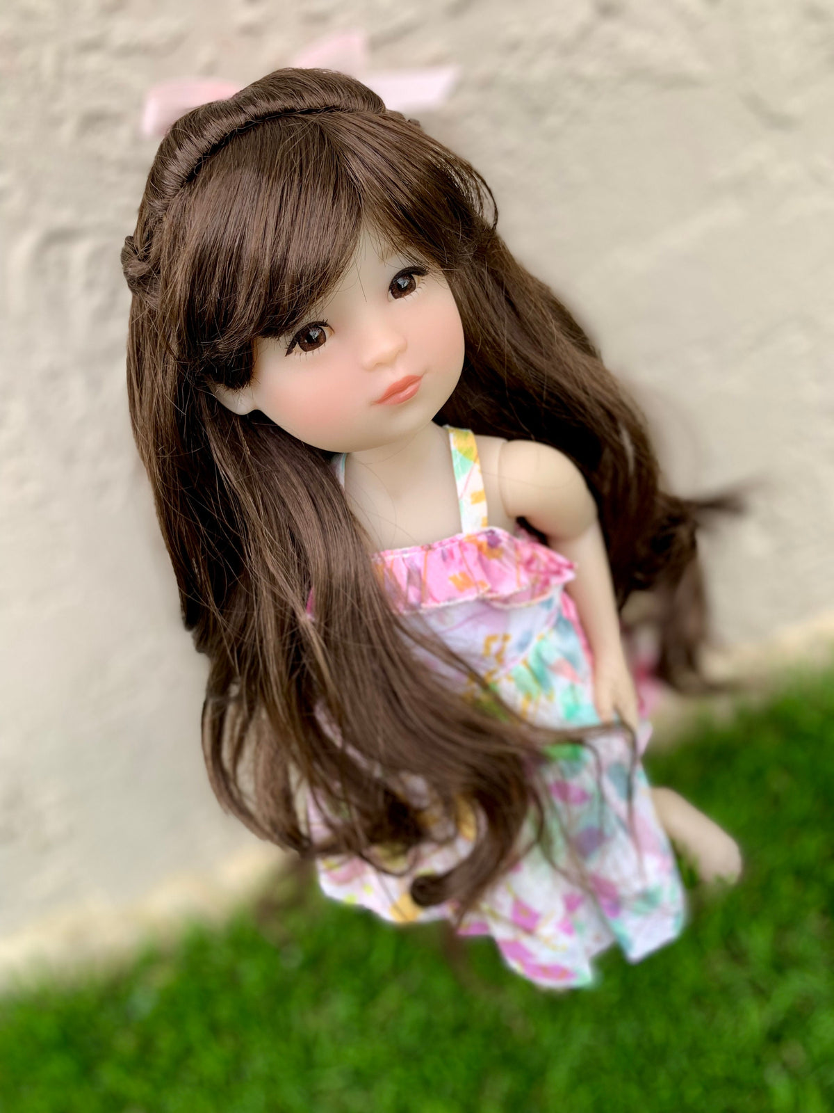 Custom WIG for 13" Dianna Effner Little Darling head size 7-8" siblings, Ellowyne, MyMeadow , Mini Pal Maru, Liz Frost "Stretch Cap"