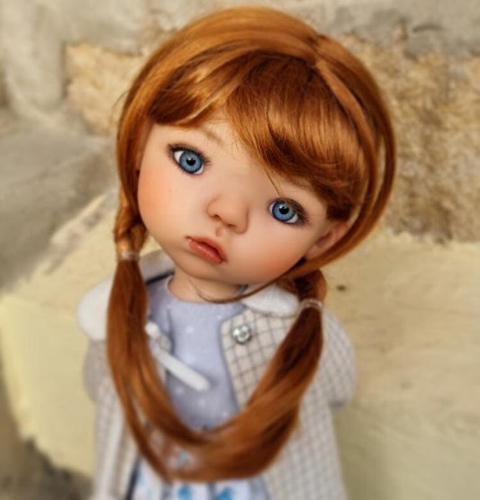 Custom WIG for 13" Dianna Effner Little Darling head size 7-8" Siblings, Ellowyne, My Meadow Avery, Mini Pal Maru  "Stretch Cap"