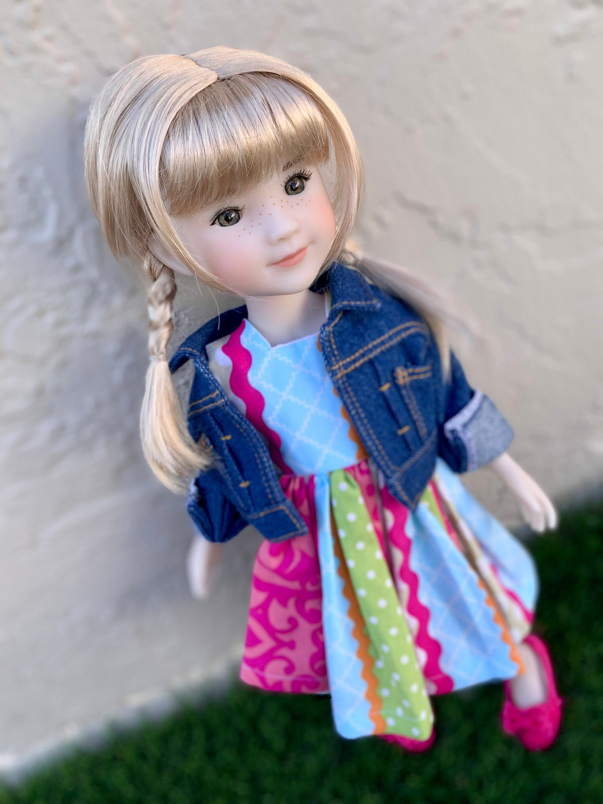 Exclusive Vegan Mohair Custom doll WIG fits 8-9" head size Kaye Wiggs, RRFF, Meadowdolls Dumplings , bjd, "Stretch Fit"