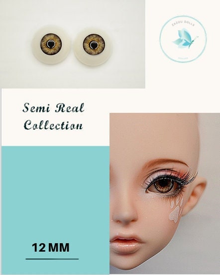 Natural Eyes for Fairyland Minifee Doll, realistic doll eyes, doll eyes replacement, 12mm Fit RRFF, BJD, Tonner Ellowyne Doll & similar