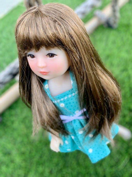 Zazou Custom WIG for 13" Dianna Effner Little Darling head size 7-8" siblings, Ellowyne, My Meadow Avery, Liz Frost  "Stretch Cap"