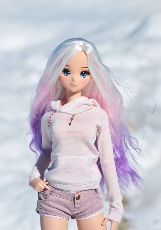 Custom doll Wig for Smart Dolls- "TAN CAPS" 8" head size of Bjd, SD, Dollfie Dream dolls  unicorn limited Zazou Dolls