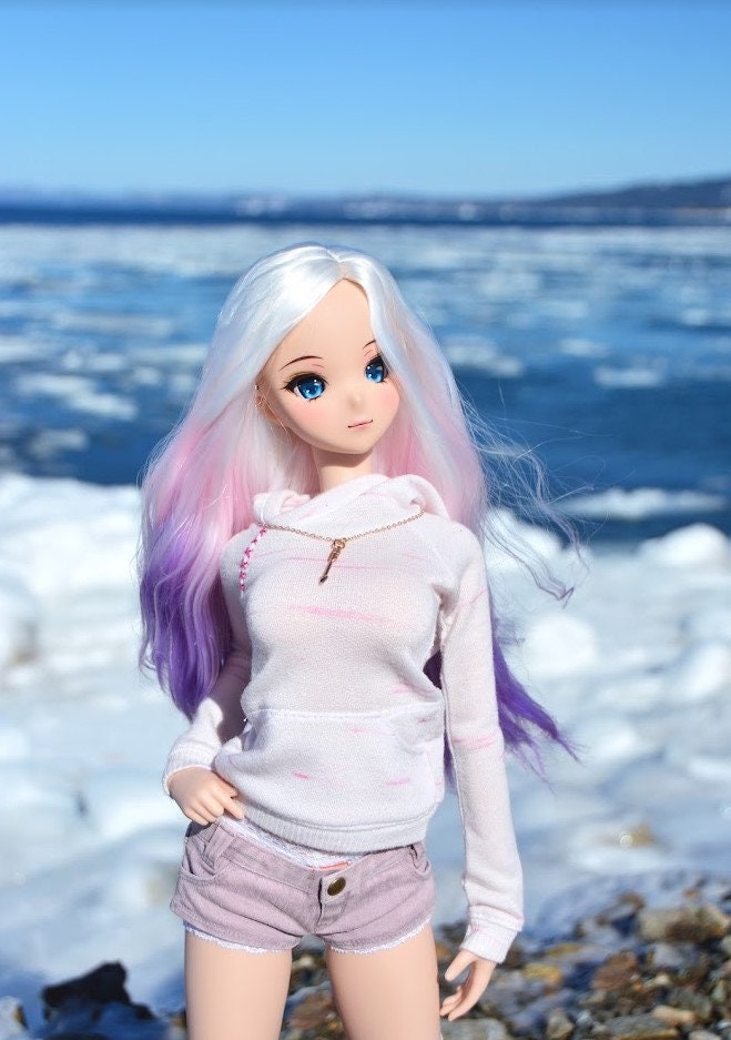 Custom doll Wig for Smart Dolls- "TAN CAPS" 8" head size of Bjd, SD, Dollfie Dream dolls  unicorn limited Zazou Dolls