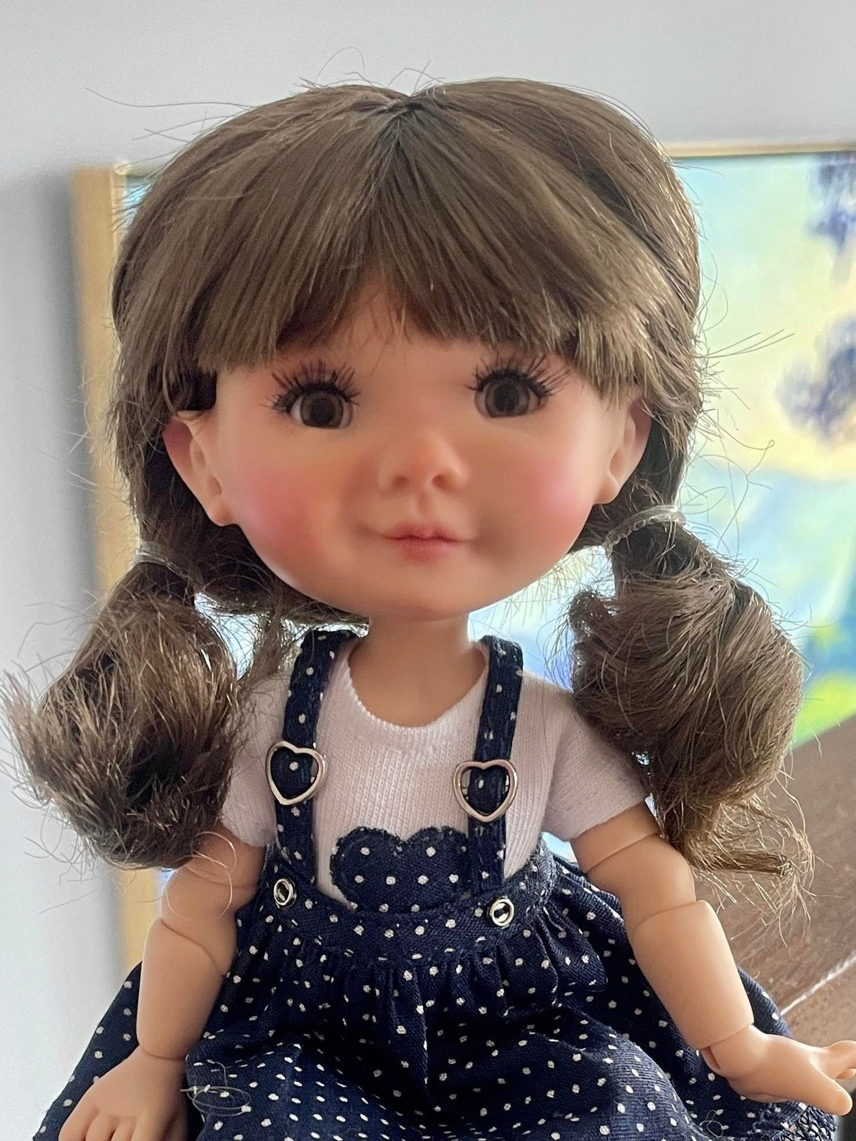 PREORDER Custom WIG for head size 5-6" Lati Doll, Twinkle Meadowdolls, Atelier Momoni dolls or similar Vegan mohair pigtails  Zazou Dolls