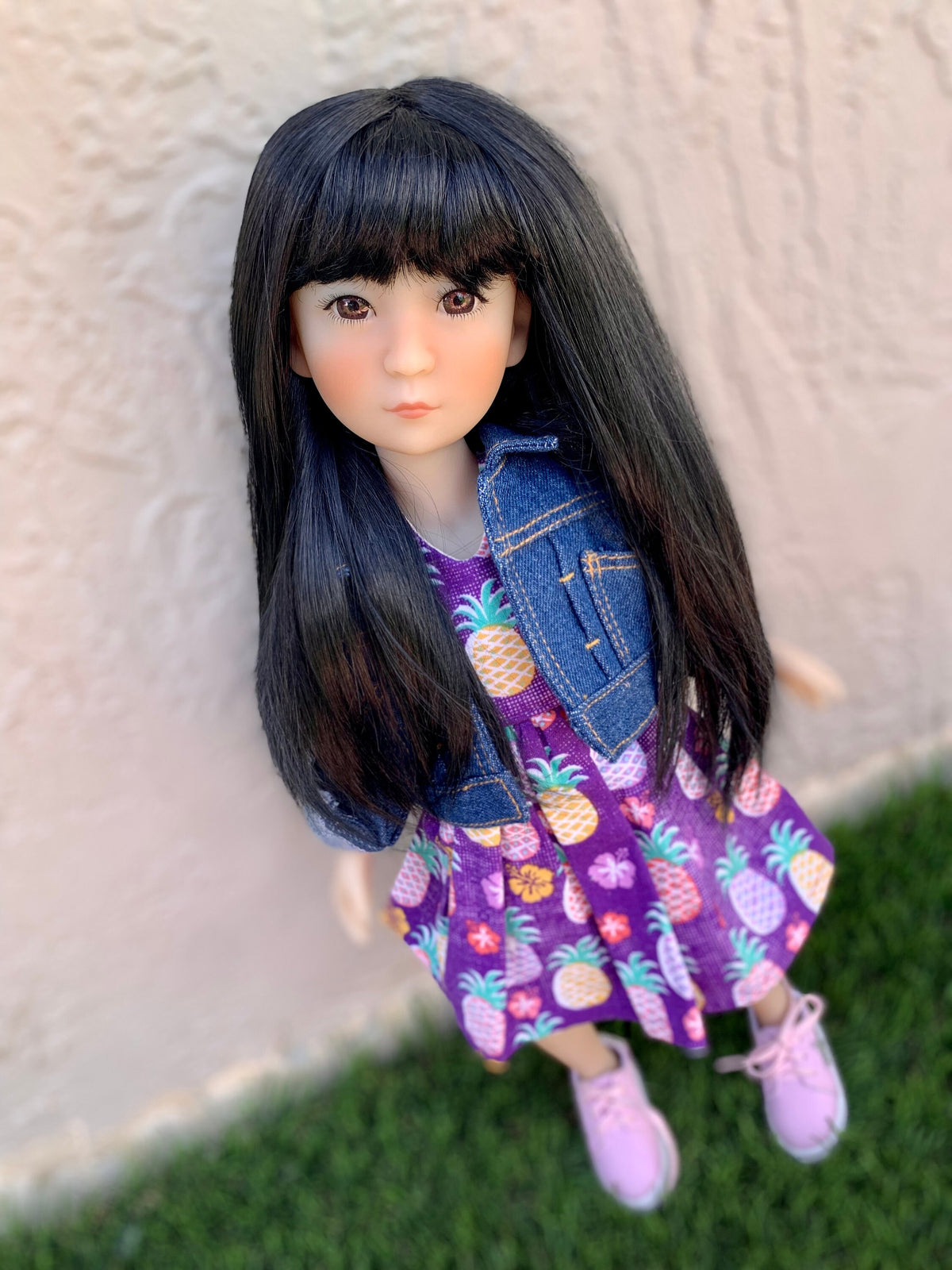 PREORDER Zazou Custom doll WIG Exclusive Vegan Mohair-fits 8-9" head size Kaye Wiggs, RRFF, Meadowdolls Dumplings , bjd, "Stretch Fit"