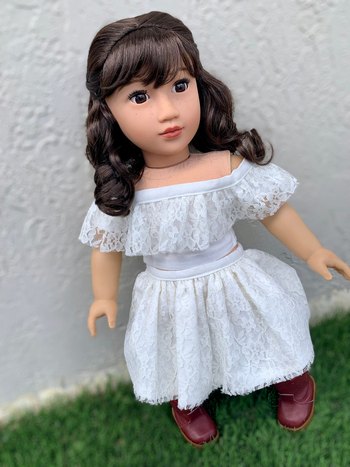 PREORDER Zazou Signature Vegan Mohair™ Fiber for 18 Inch doll - 11" Head Size "Stretch Cap" | Made to Fit 18’’ American Doll OG Meadowdolls