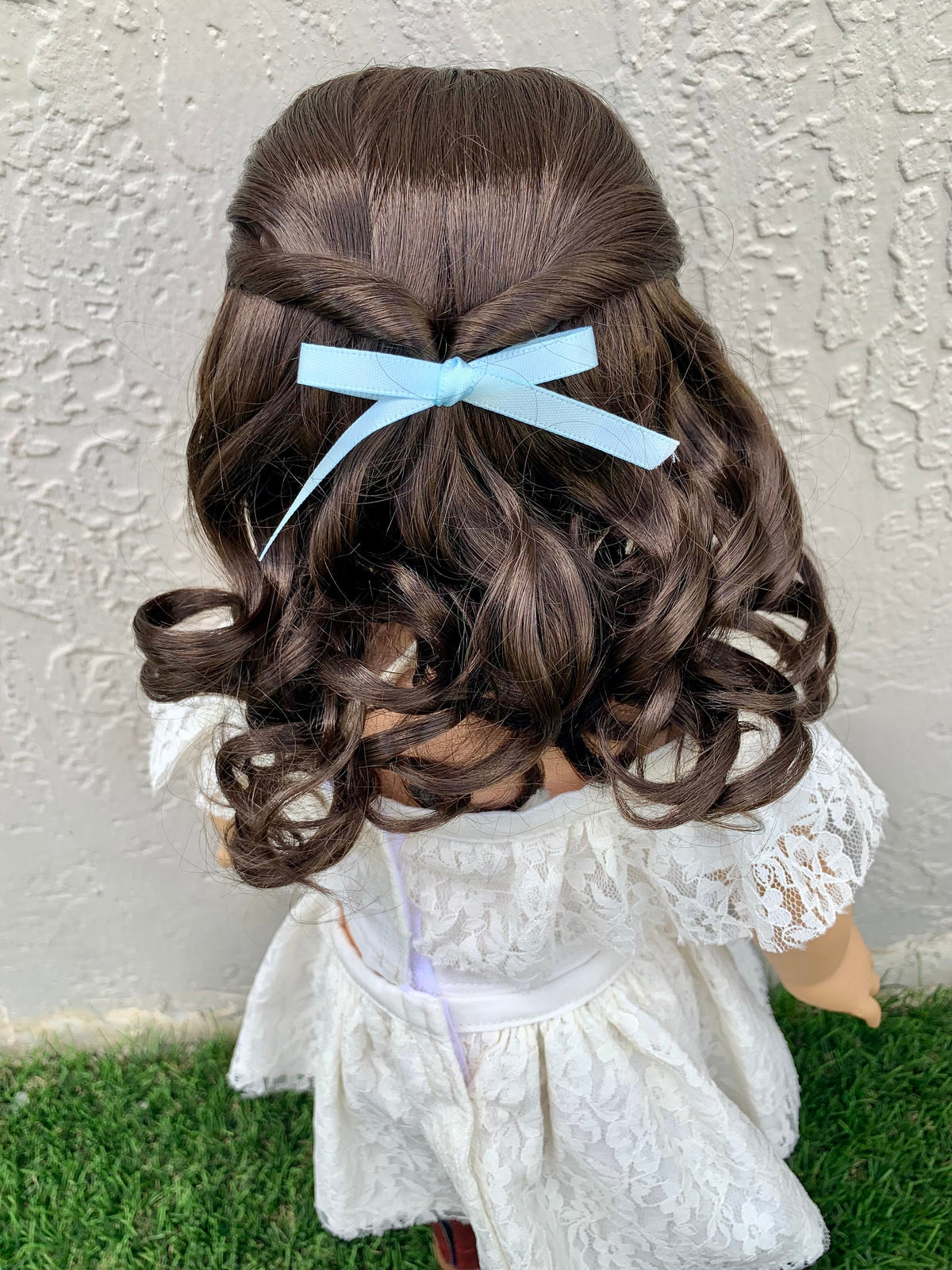 PREORDER Zazou Signature Vegan Mohair™ Fiber for 18 Inch doll - 11" Head Size "Stretch Cap" | Made to Fit 18’’ American Doll OG Meadowdolls
