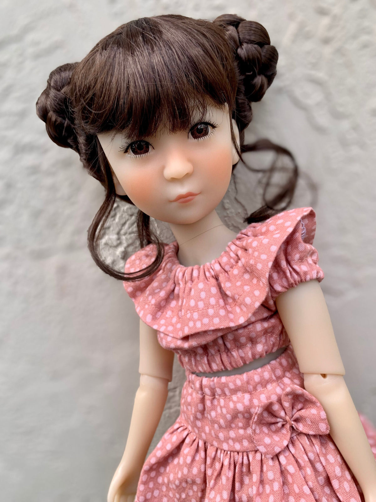 Custom doll WIG Exclusive Vegan Mohair-fits 9-10" head size Kaye Wiggs, RRFF, Wellie Dolls, bjd, Girl for All Time"Loose Fit"  Buns