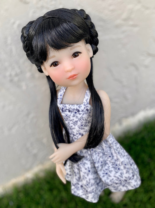Custom WIG for 13" Dianna Effner Little Darling head size 7-8" siblings, Ellowyne, My Meadow Avery, Liz Frost  "Stretch Cap"