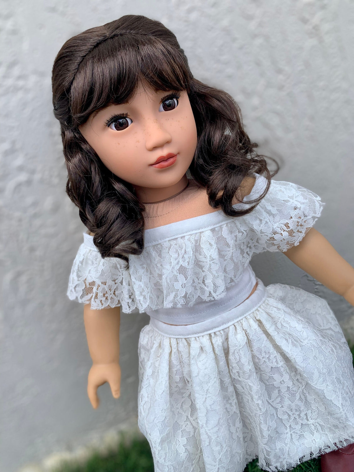 PREORDER Zazou Signature Vegan Mohair™ Fiber for 18 Inch doll - 11" Head Size "Stretch Cap" | Made to Fit 18’’ American Doll OG Meadowdolls