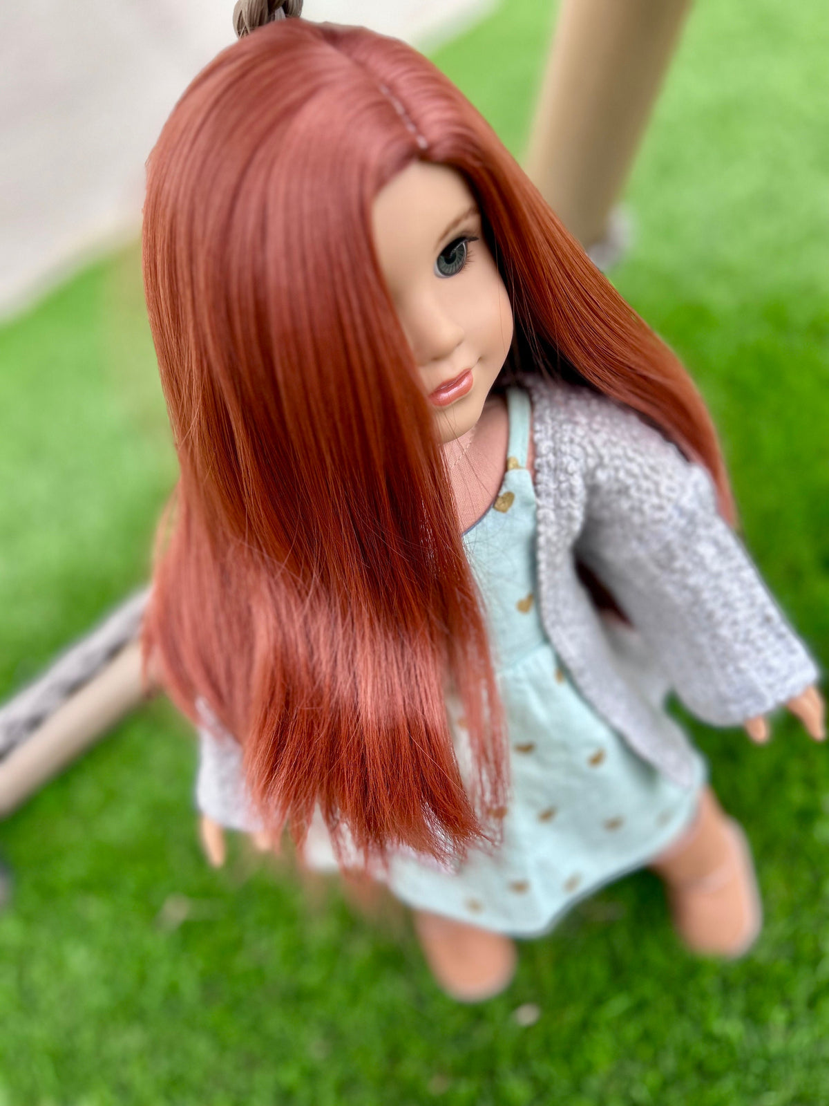 PREORDER Custom doll wig for 18" American Girl Dolls - Heat Safe - Tangle Resistant -fits 10-11" head size of 18" dolls  Blythe BJD Gotz red