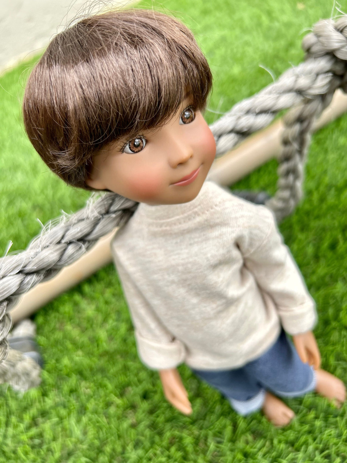 PREORDER Zazou Custom WIG for 13" Dianna Effner Little Darling head size 7-8" siblings, My Meadow, Mini Pal Maru, Liz Frost  "Stretch Cap"