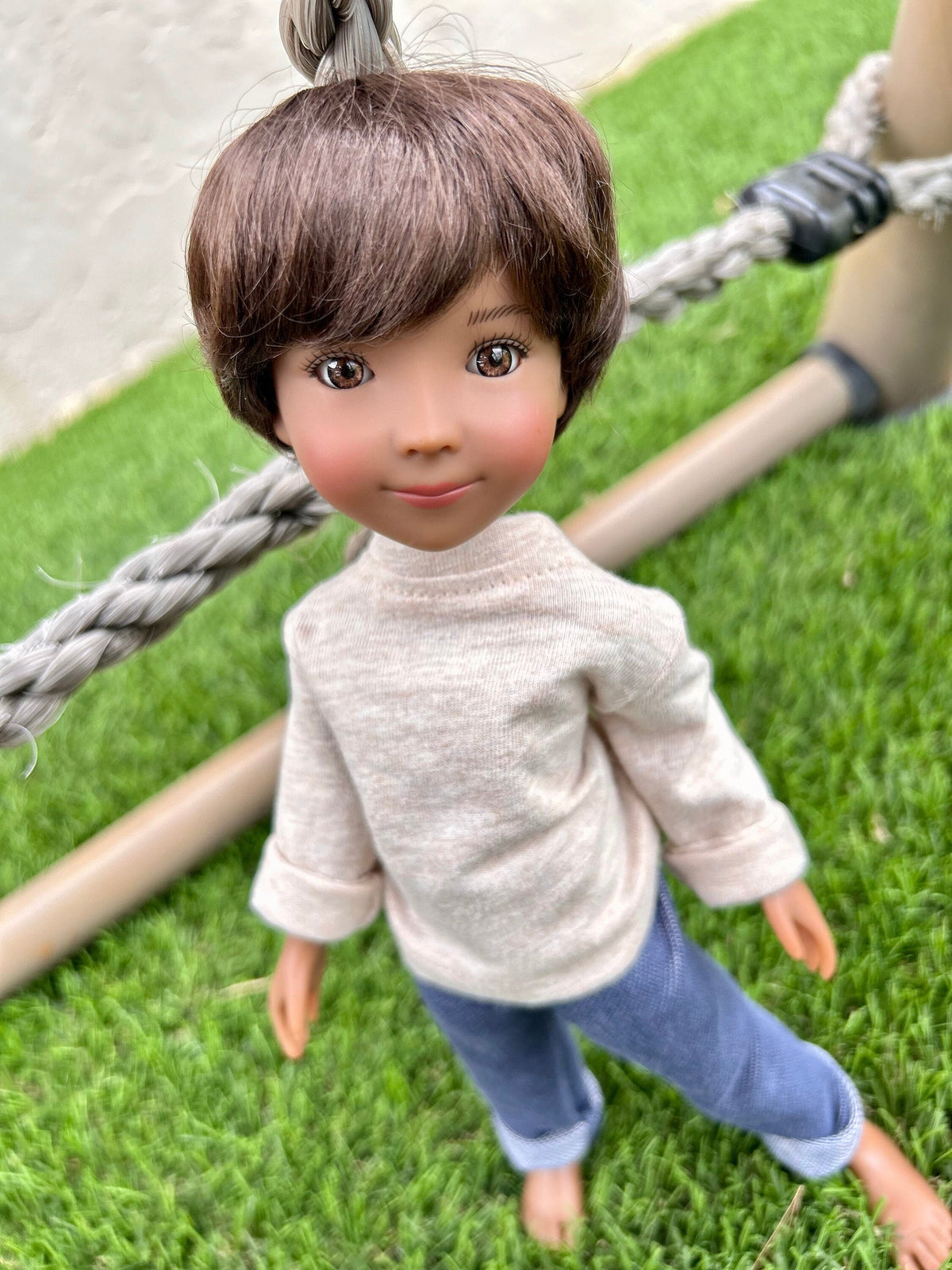 PREORDER Zazou Custom WIG for 13" Dianna Effner Little Darling head size 7-8" siblings, My Meadow, Mini Pal Maru, Liz Frost  "Stretch Cap"