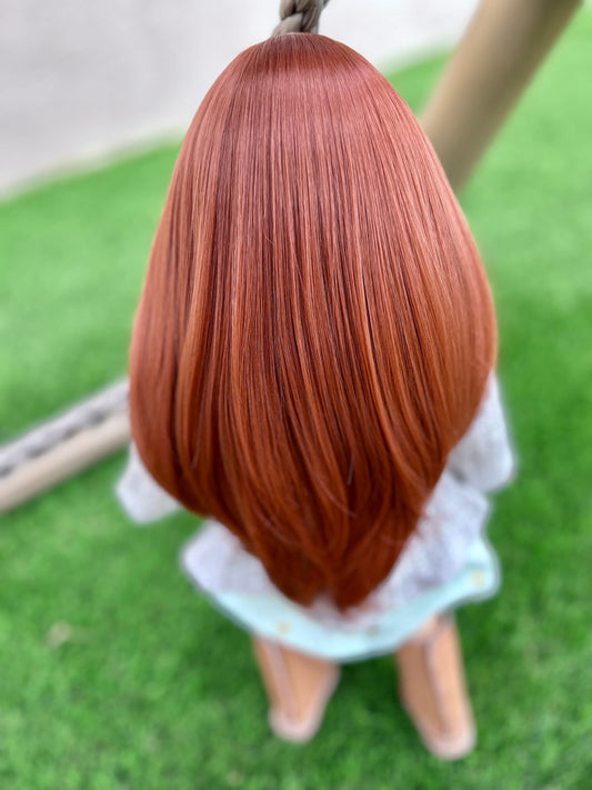 PREORDER Custom doll wig for 18" American Girl Dolls - Heat Safe - Tangle Resistant -fits 10-11" head size of 18" dolls  Blythe BJD Gotz red