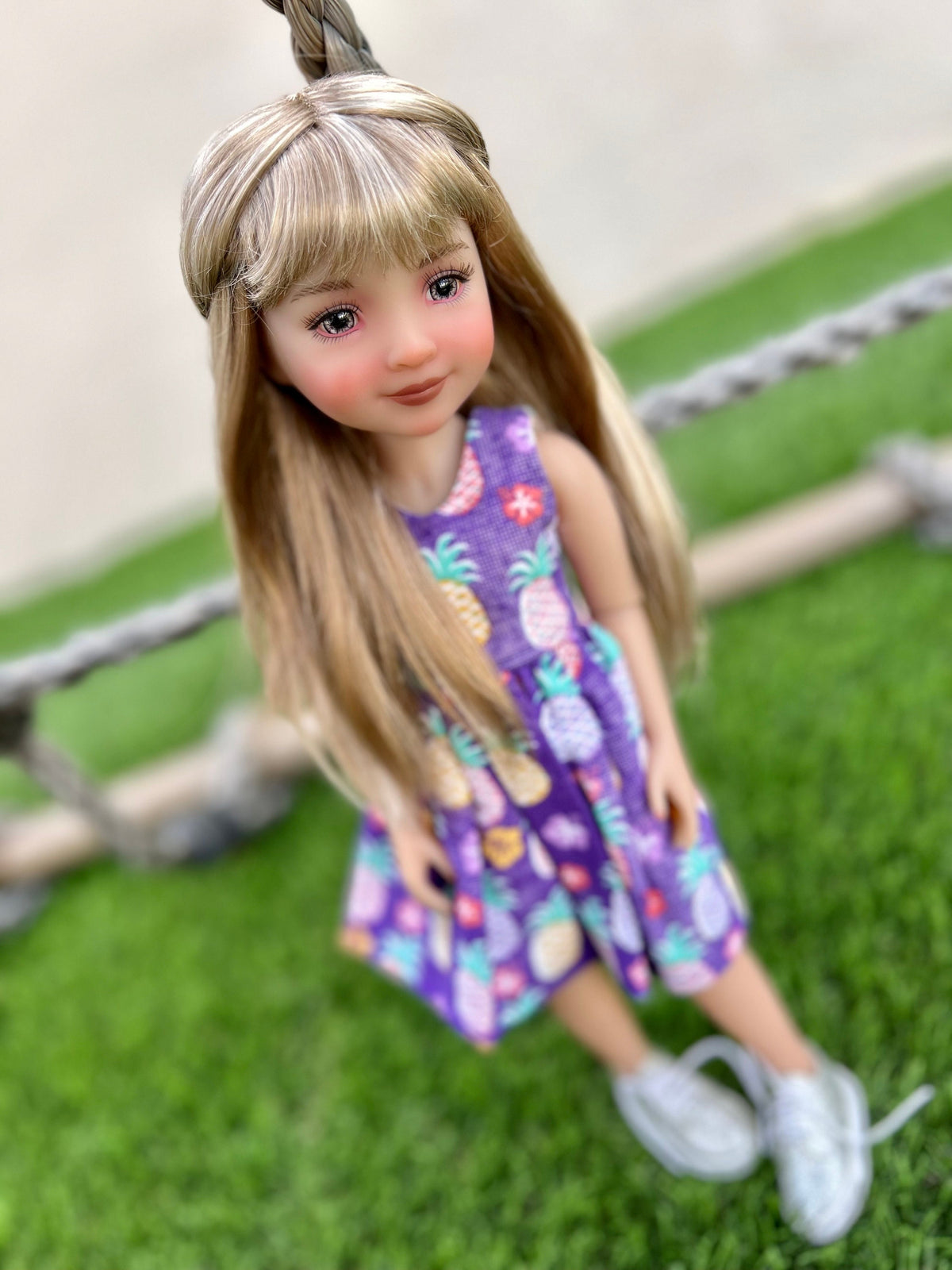 Custom doll WIG Exclusive Vegan Mohair-fits 9-10" head size Kaye Wiggs, RRFF, Wellie Dolls, bjd, Girl Time "Loose Fit" Zazou