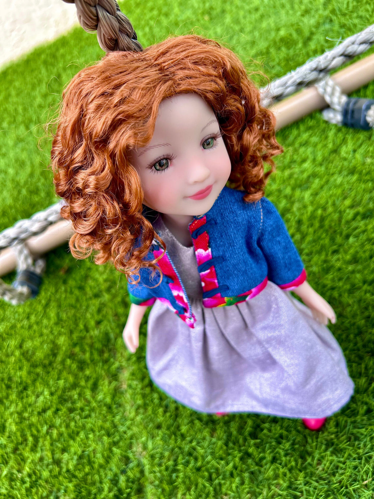 Custom doll WIG Exclusive Vegan Mohair-fits 9-10" head size Kaye Wiggs, RRFF, Wellie Dolls, bjd, Girl for All Time "Loose Fit"