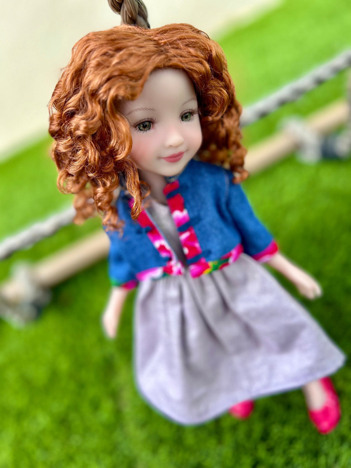 Custom doll WIG Exclusive Vegan Mohair-fits 9-10" head size Kaye Wiggs, RRFF, Wellie Dolls, bjd, Girl for All Time "Loose Fit"