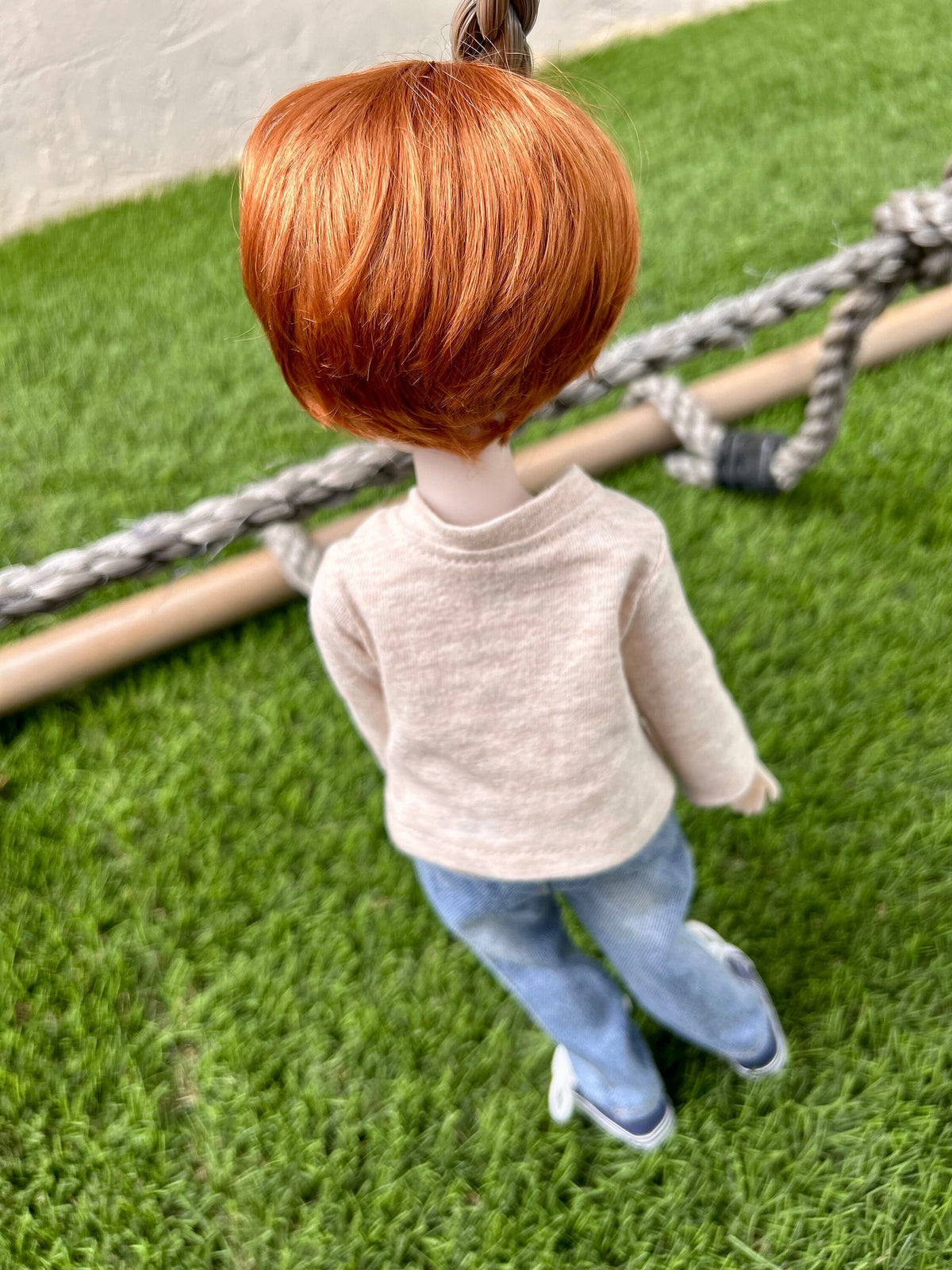 PREORDER Zazou Custom doll WIG Exclusive Vegan Mohair-fits 9-10" head size Kaye Wiggs, RRFF, Wellie Dolls, bjd, "Loose Fit"  Boy