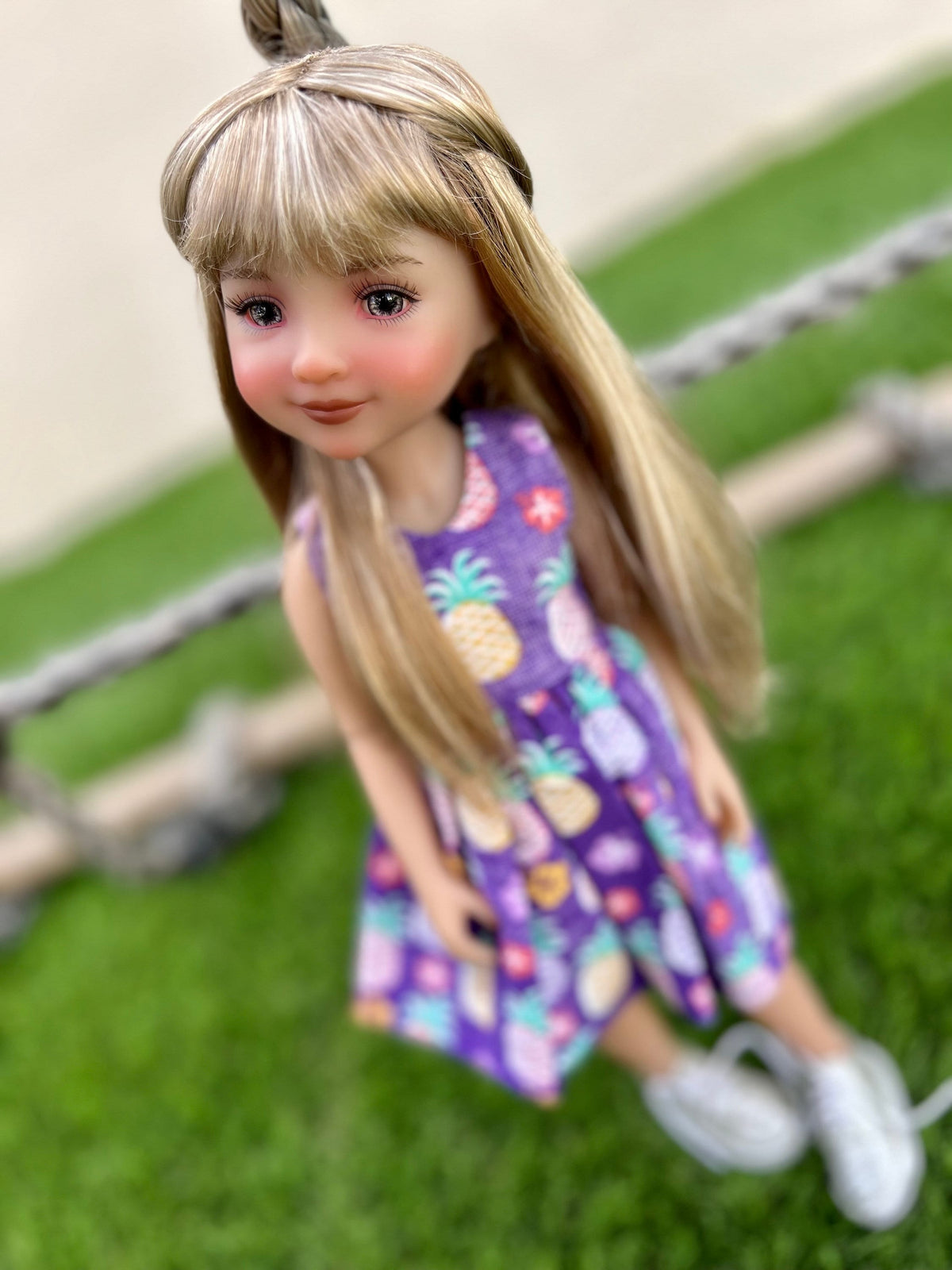 Custom doll WIG Exclusive Vegan Mohair-fits 9-10" head size Kaye Wiggs, RRFF, Wellie Dolls, bjd, Girl Time "Loose Fit" Zazou