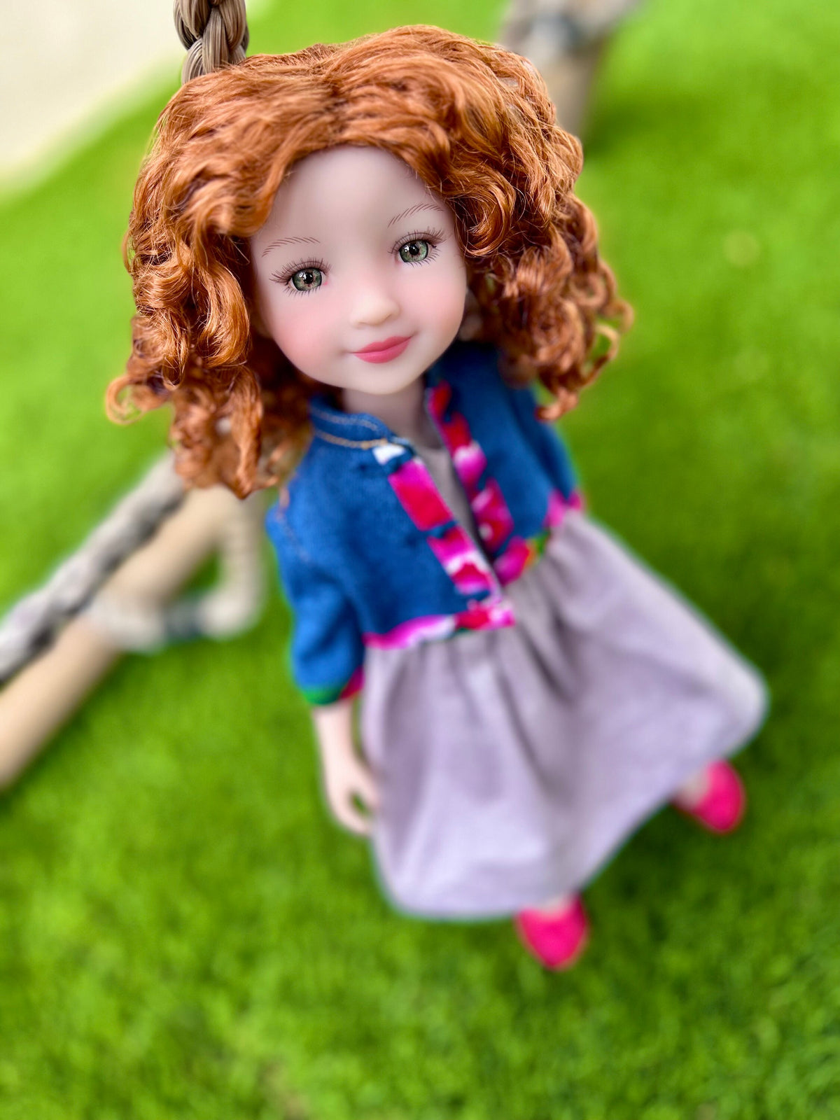 Custom doll WIG Exclusive Vegan Mohair-fits 9-10" head size Kaye Wiggs, RRFF, Wellie Dolls, bjd, Girl for All Time "Loose Fit"