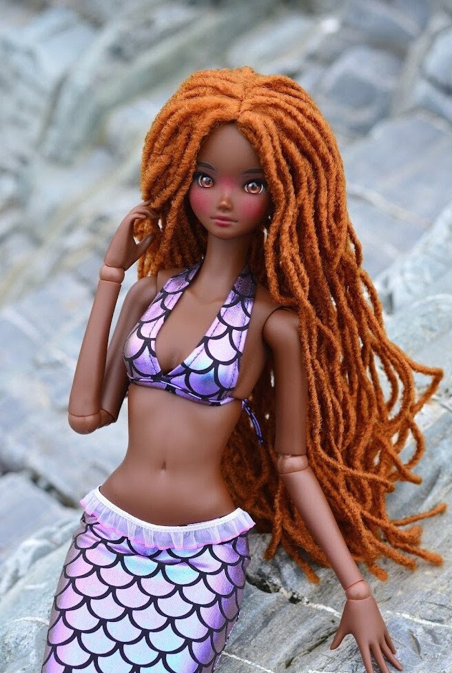Custom doll WIG for Smart Dolls-Tangle Resistant- 8.5" head size of Bjd, SD, Dollfie Dream dolls braided locs Zazou  Dolls