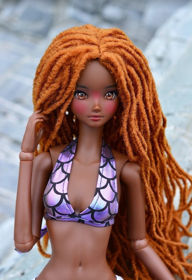 Custom doll WIG for Smart Dolls-Tangle Resistant- 8.5" head size of Bjd, SD, Dollfie Dream dolls braided locs Zazou  Dolls