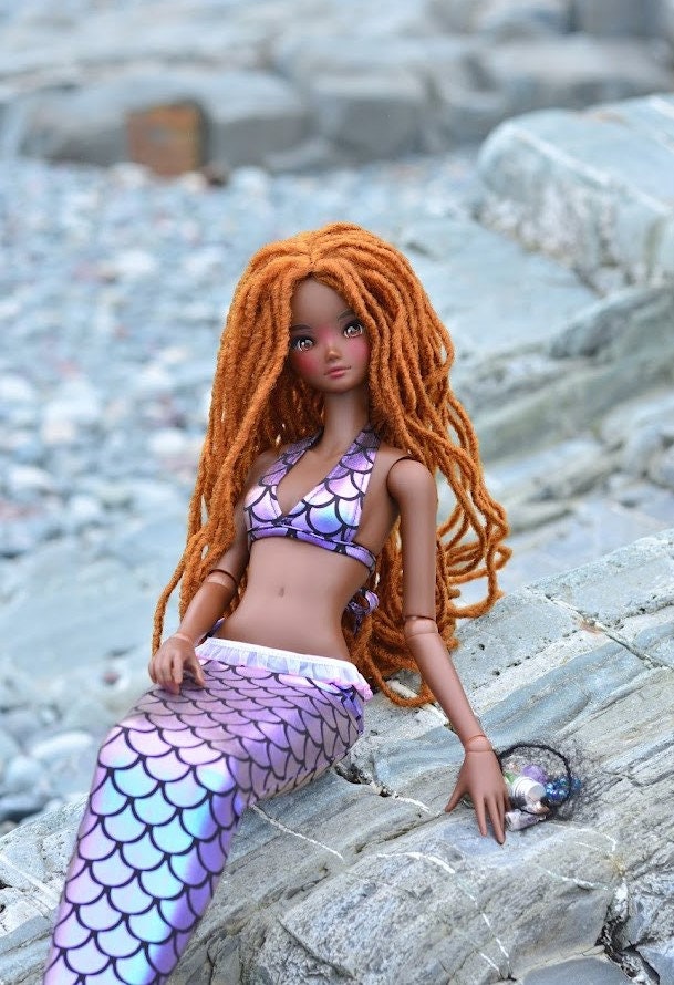 Custom doll WIG for Smart Dolls-Tangle Resistant- 8.5" head size of Bjd, SD, Dollfie Dream dolls braided locs Zazou  Dolls