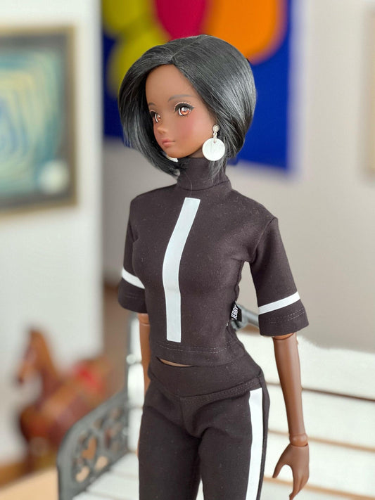 Zazou Dolls Custom doll Wig for Smart Dolls - Tangle Resistant- 8.5" head size of Bjd, SD, Dollfie Vegan Mohair Asymmetrical bob