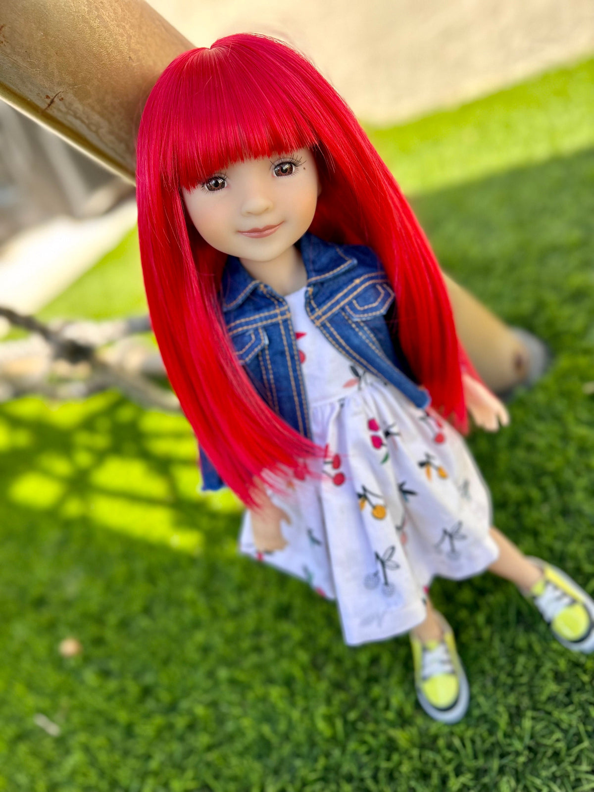 Custom doll WIG Exclusive Zazou Fibers Super Soft -fits 9" head size Kaye Wiggs, RRFF, bjd, Girl for All Time "Loose Fit" Zazou Dolls