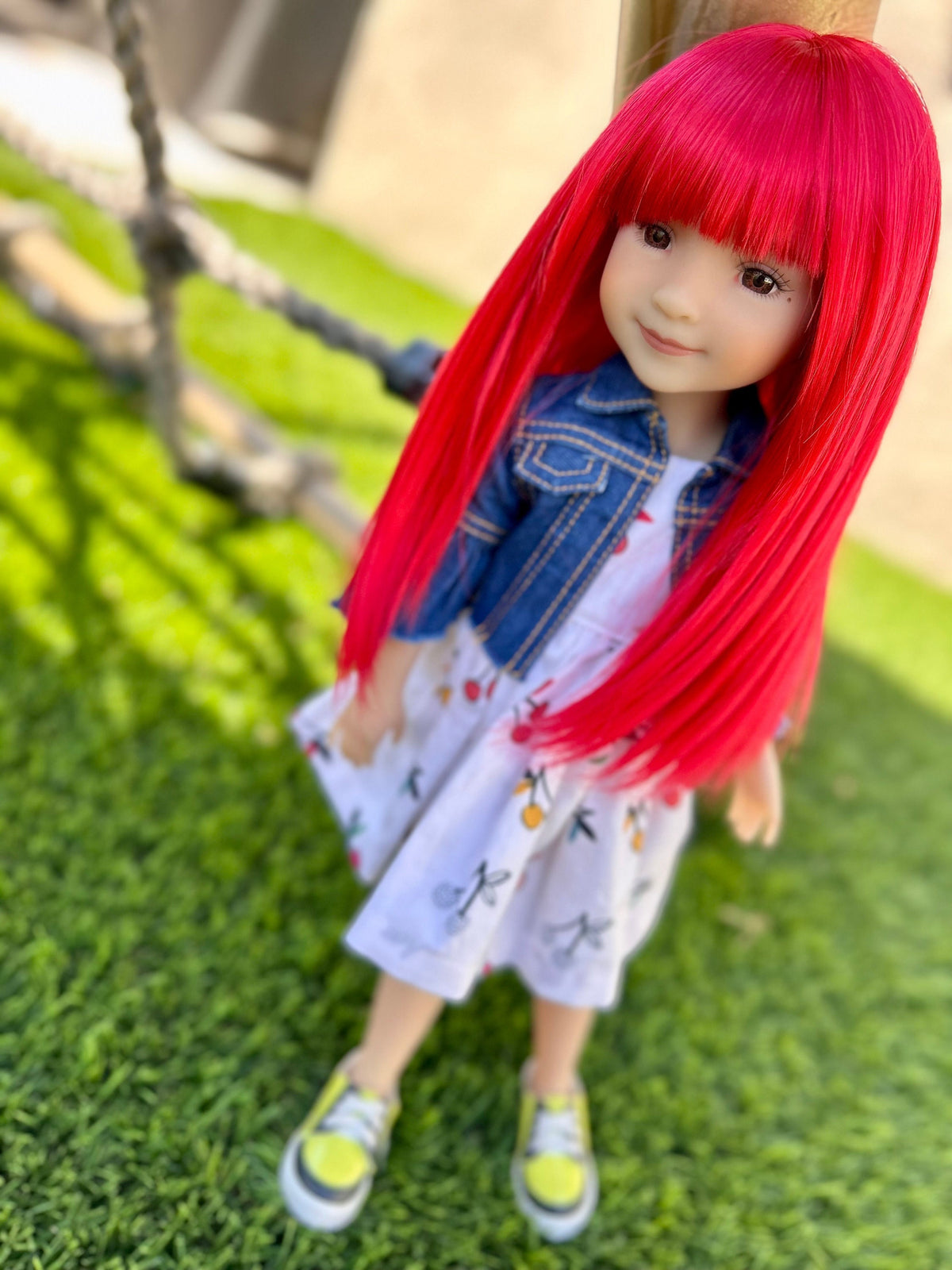 Custom doll WIG Exclusive Zazou Fibers Super Soft -fits 9" head size Kaye Wiggs, RRFF, bjd, Girl for All Time "Loose Fit" Zazou Dolls