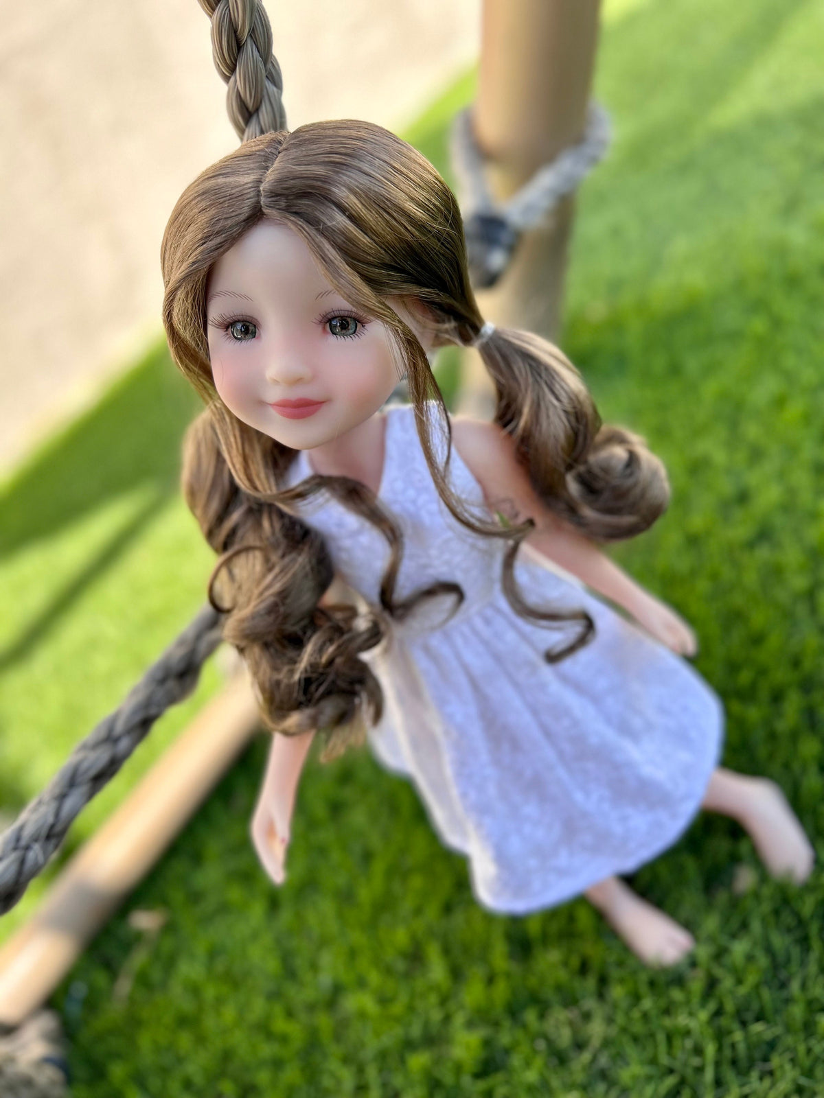 PREORDER Custom doll WIG Exclusive Vegan Mohair-fits 9-10" head size Kaye Wiggs, RRFF, Wellie Dolls, bjd, "Loose Fit" Zazou Dolls