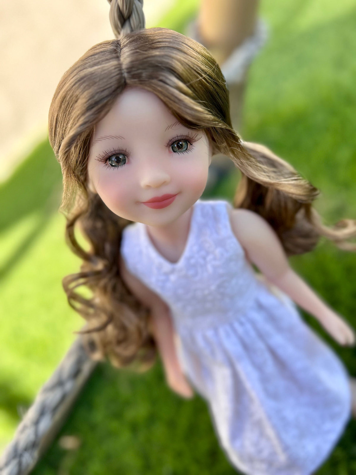 PREORDER Custom doll WIG Exclusive Vegan Mohair-fits 9-10" head size Kaye Wiggs, RRFF, Wellie Dolls, bjd, "Loose Fit" Zazou Dolls