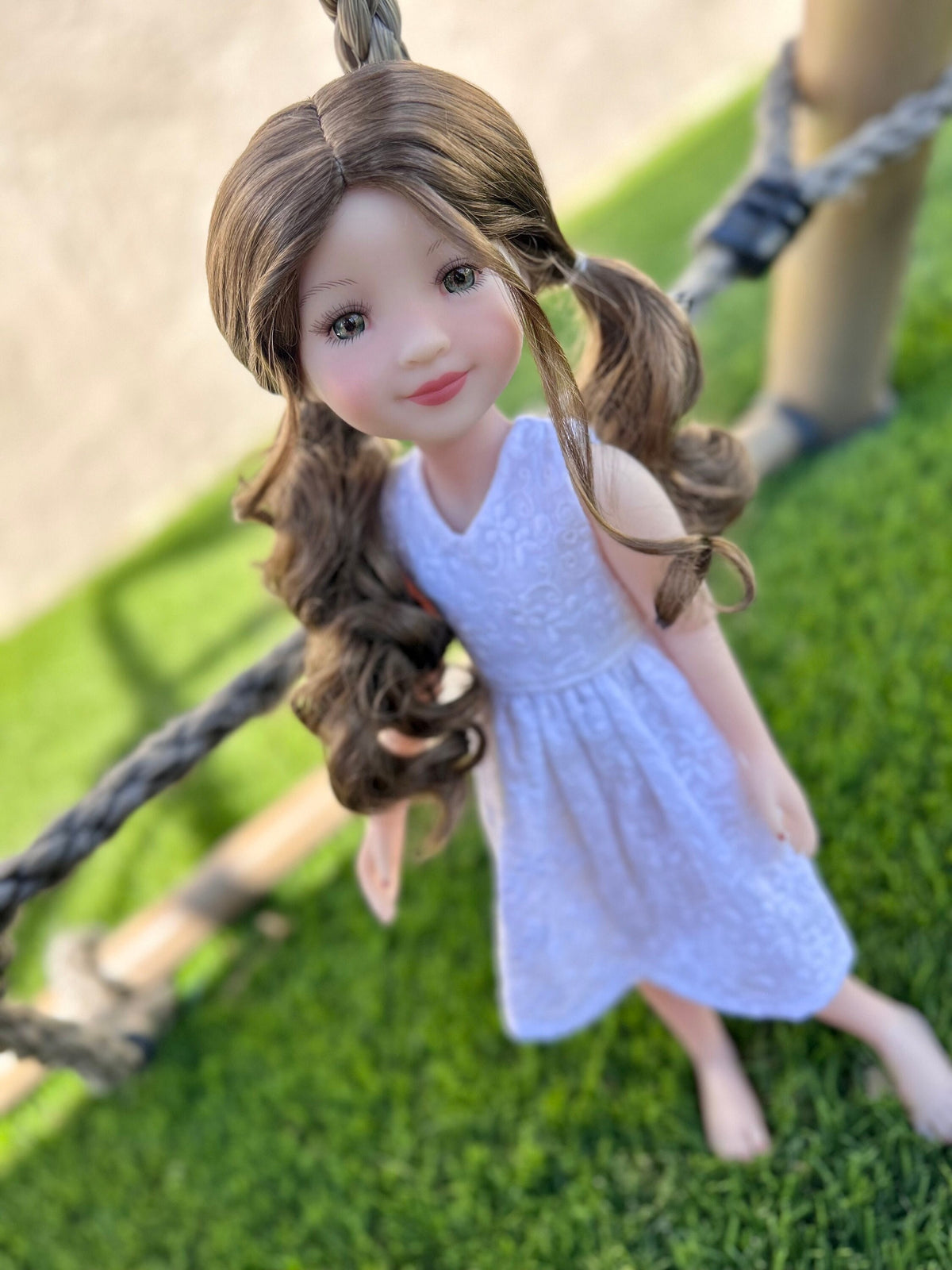 PREORDER Custom doll WIG Exclusive Vegan Mohair-fits 9-10" head size Kaye Wiggs, RRFF, Wellie Dolls, bjd, "Loose Fit" Zazou Dolls