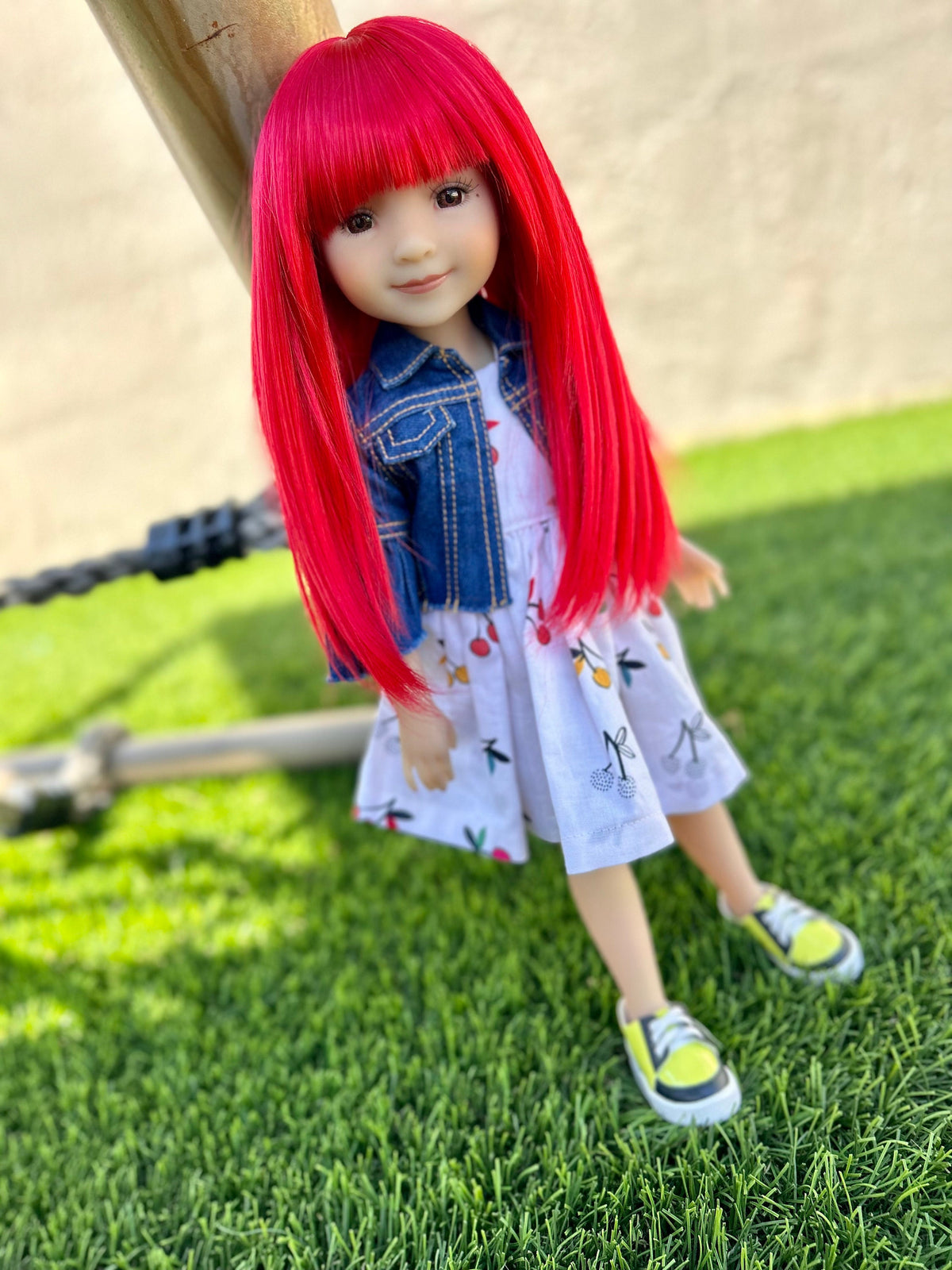 Custom doll WIG Exclusive Zazou Fibers Super Soft -fits 9" head size Kaye Wiggs, RRFF, bjd, Girl for All Time "Loose Fit" Zazou Dolls