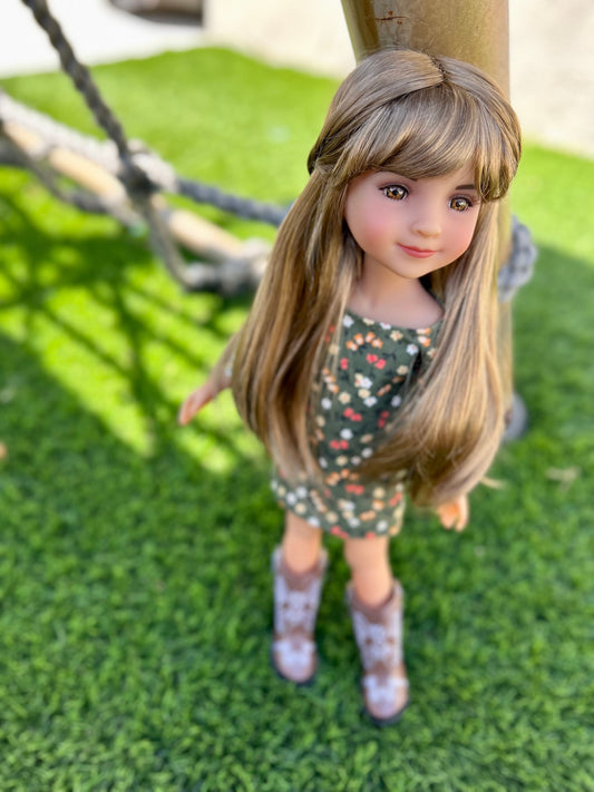 Custom doll WIG Exclusive Vegan Mohair-fits 9-10" head size Kaye Wiggs, RRFF, wellie, bjd,Girl for All Time "Loose Fit" Zazou Twist