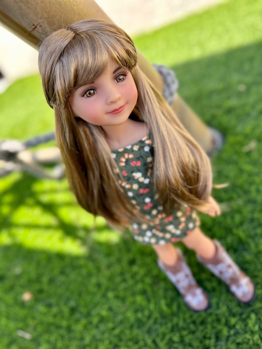 Custom doll WIG Exclusive Vegan Mohair-fits 9-10" head size Kaye Wiggs, RRFF, wellie, bjd,Girl for All Time "Loose Fit" Zazou Twist