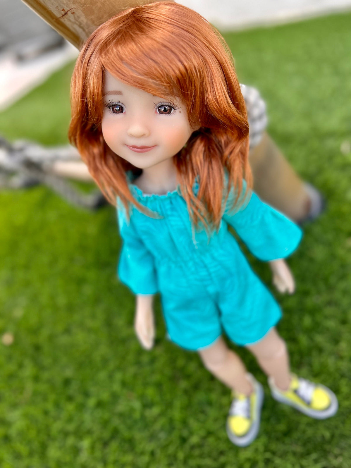 PREORDER Custom doll WIG Exclusive Vegan Mohair-fits 9-10" head size Kaye Wiggs, RRFF, ww, bjd,  "Loose Fit" Zazou Side bangs