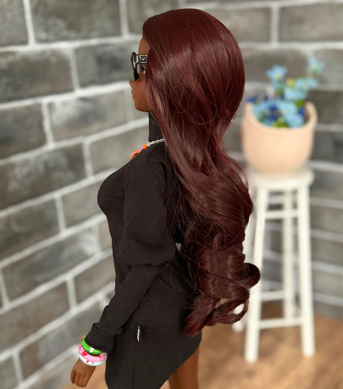 Custom doll WIG for Smart Dolls- Heat Safe -Tangle Resistant- 8.5" head size of Bjd, Sd, Dollfie Dream dolls  curls "TAN CAPS" Zazou