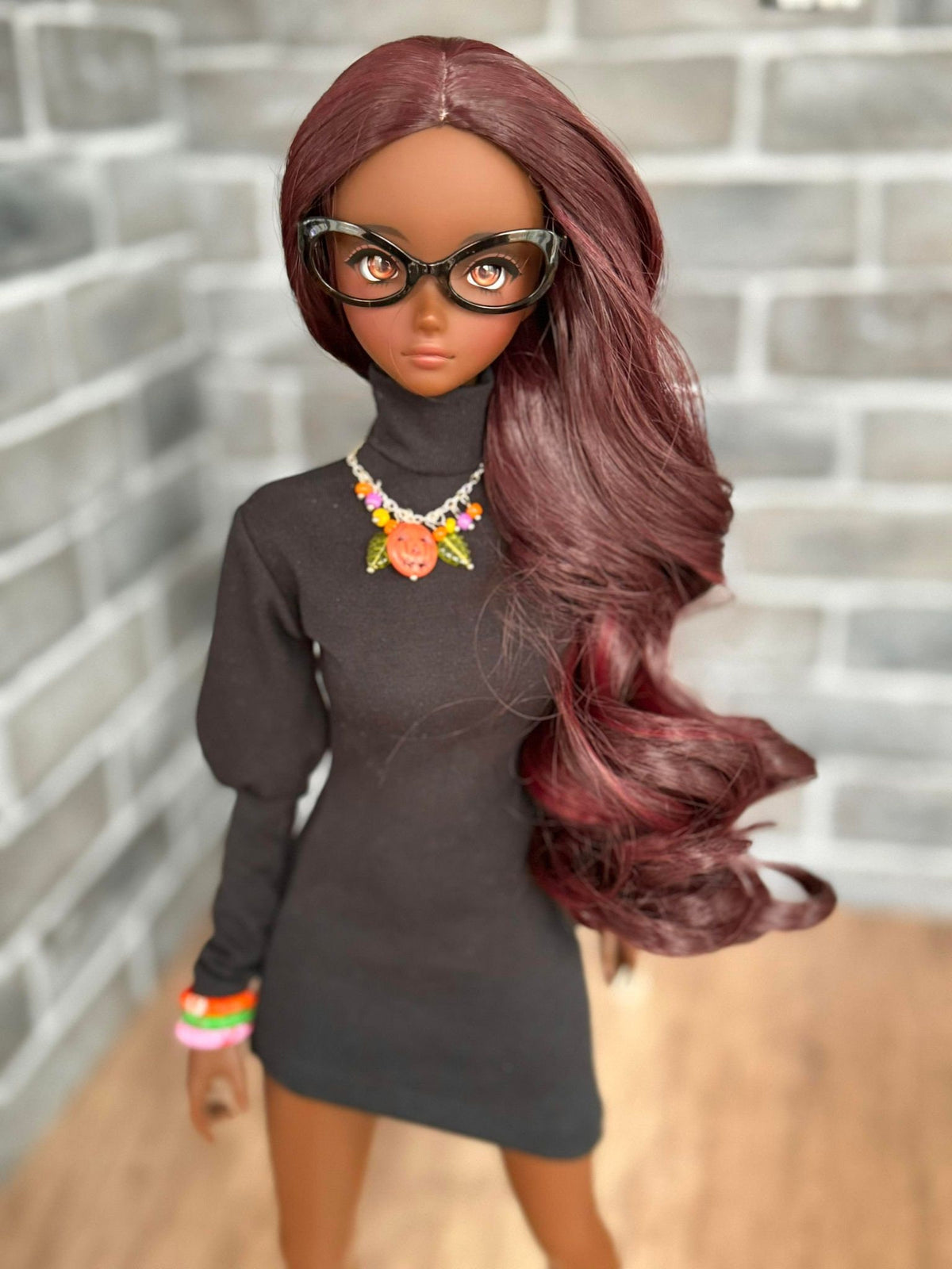 Custom doll WIG for Smart Dolls- Heat Safe -Tangle Resistant- 8.5" head size of Bjd, Sd, Dollfie Dream dolls  curls "TAN CAPS" Zazou