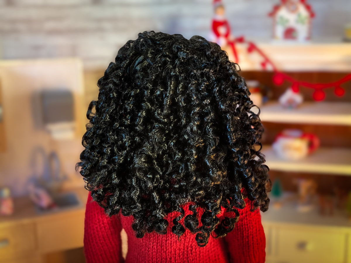 Zazou Signature Vegan Mohair™ Fiber for 18 Inch doll - 12" Stretch Cap Doll Hair | Made for American Doll OG Meadowdolls Saffi