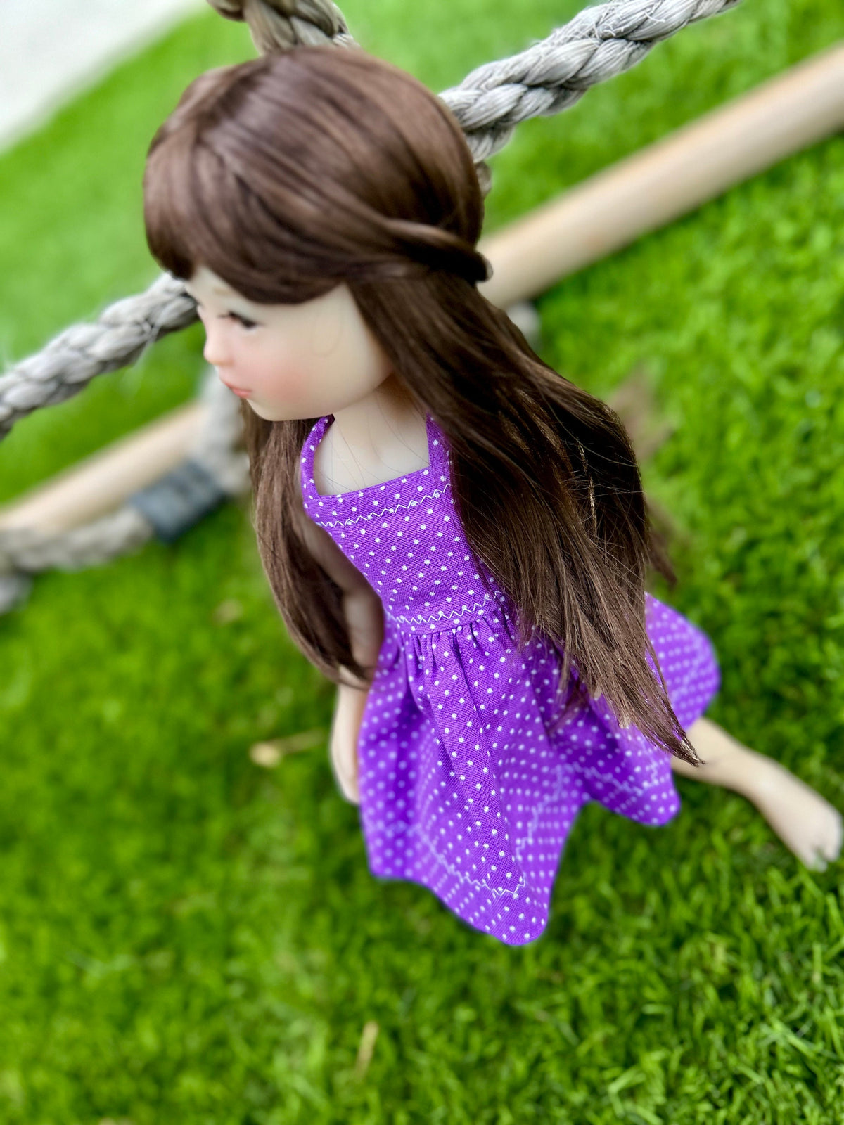 zazou  Custom WIG for 13" Dianna Effner Little Darling head size 7-8" siblings, Ellowyne, My Meadow Avery, "Stretch Cap »